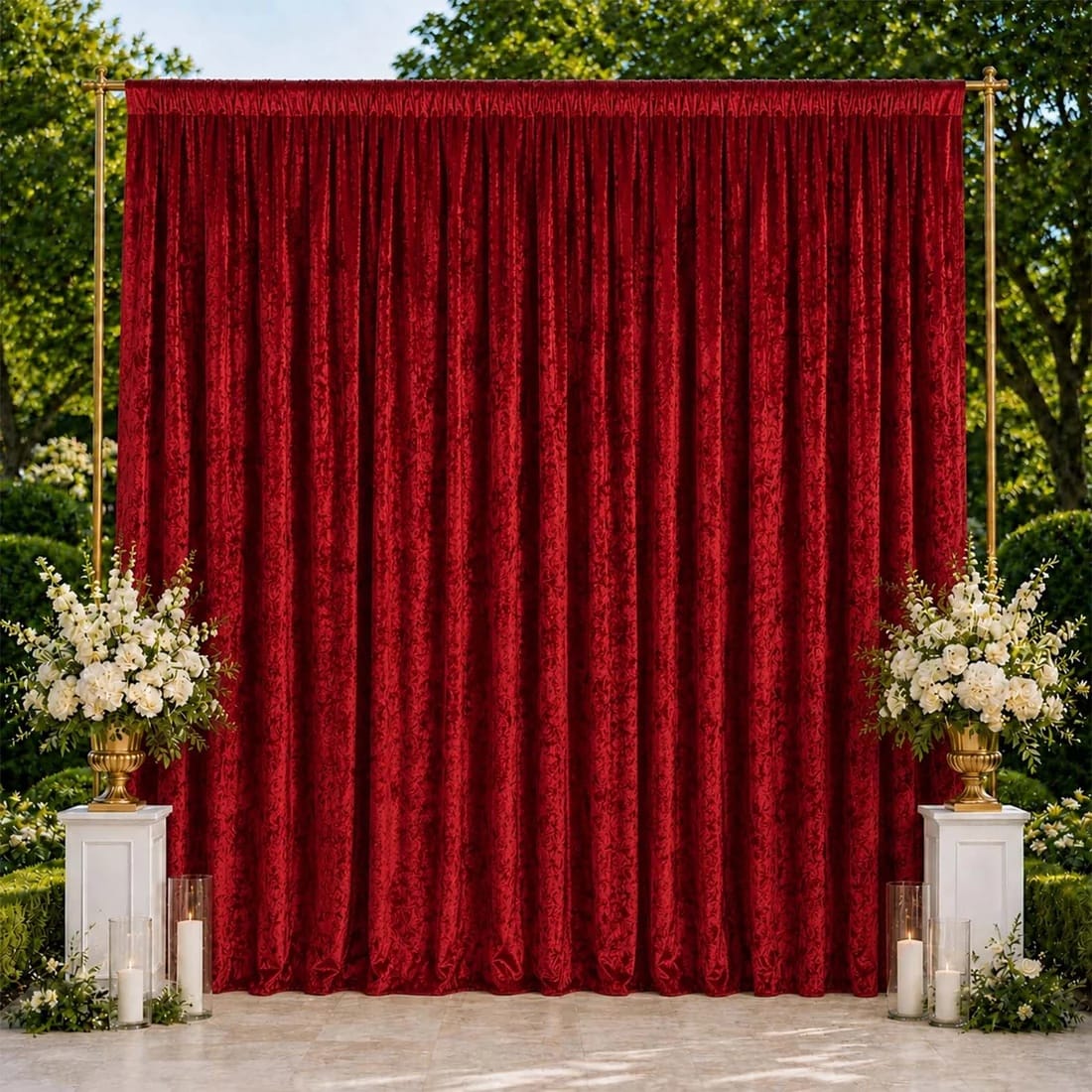 10 feet x 14 feet Premium Crushed Velvet Backdrop Curtain with Rod Pocket