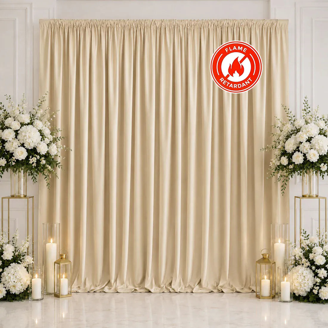 10 ft x 10 ft Polyester Backdrop Curtain Drape Panel with Rod Pocket