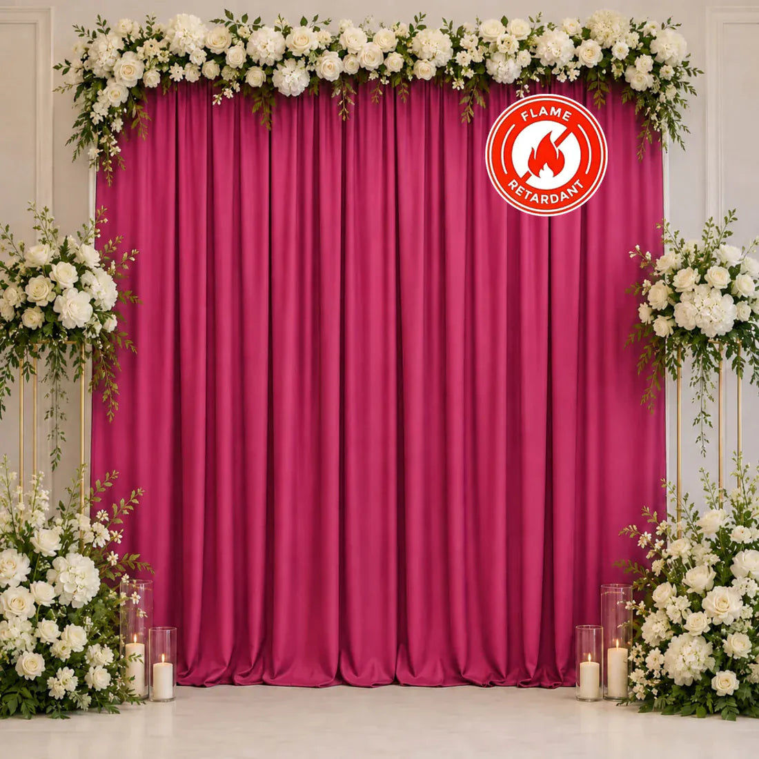 10 ft x 10 ft Polyester Backdrop Curtain Drape Panel with Rod Pocket
