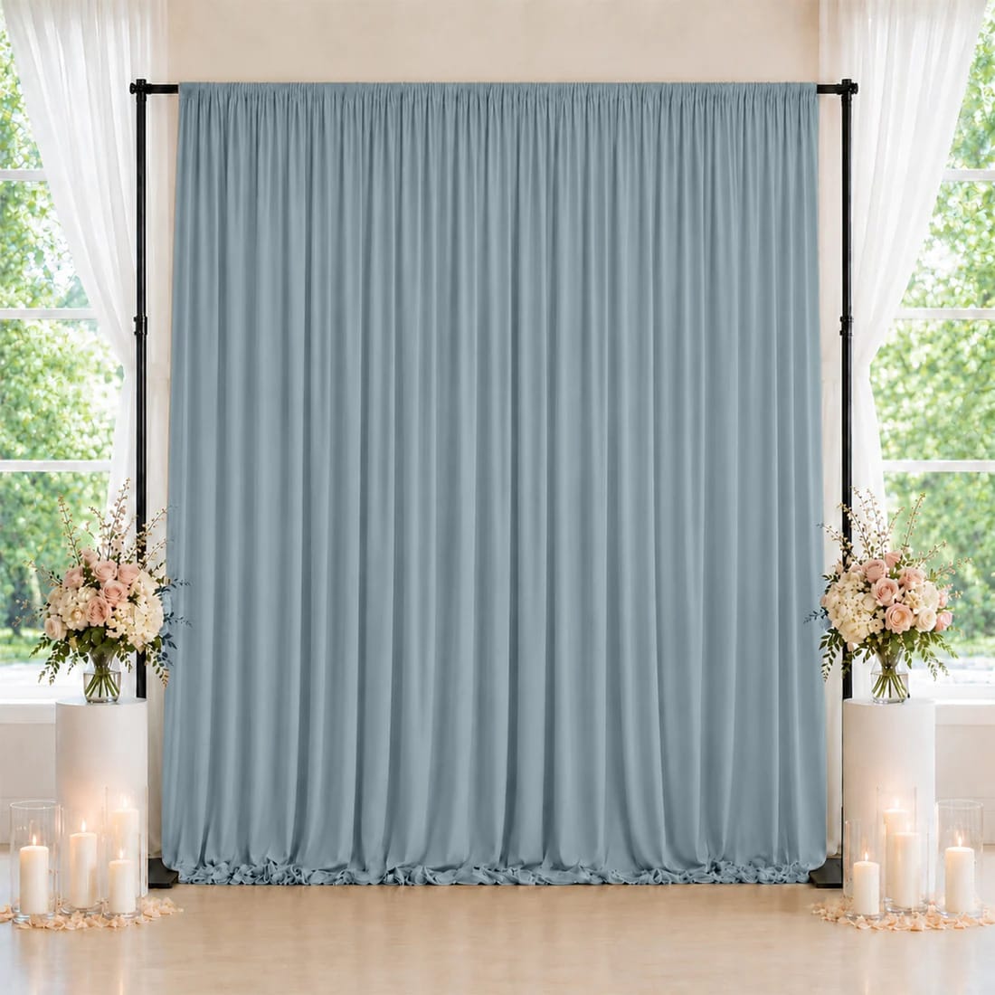 10 ft x 10 ft Spandex Backdrop Curtain with Rod Pocket
