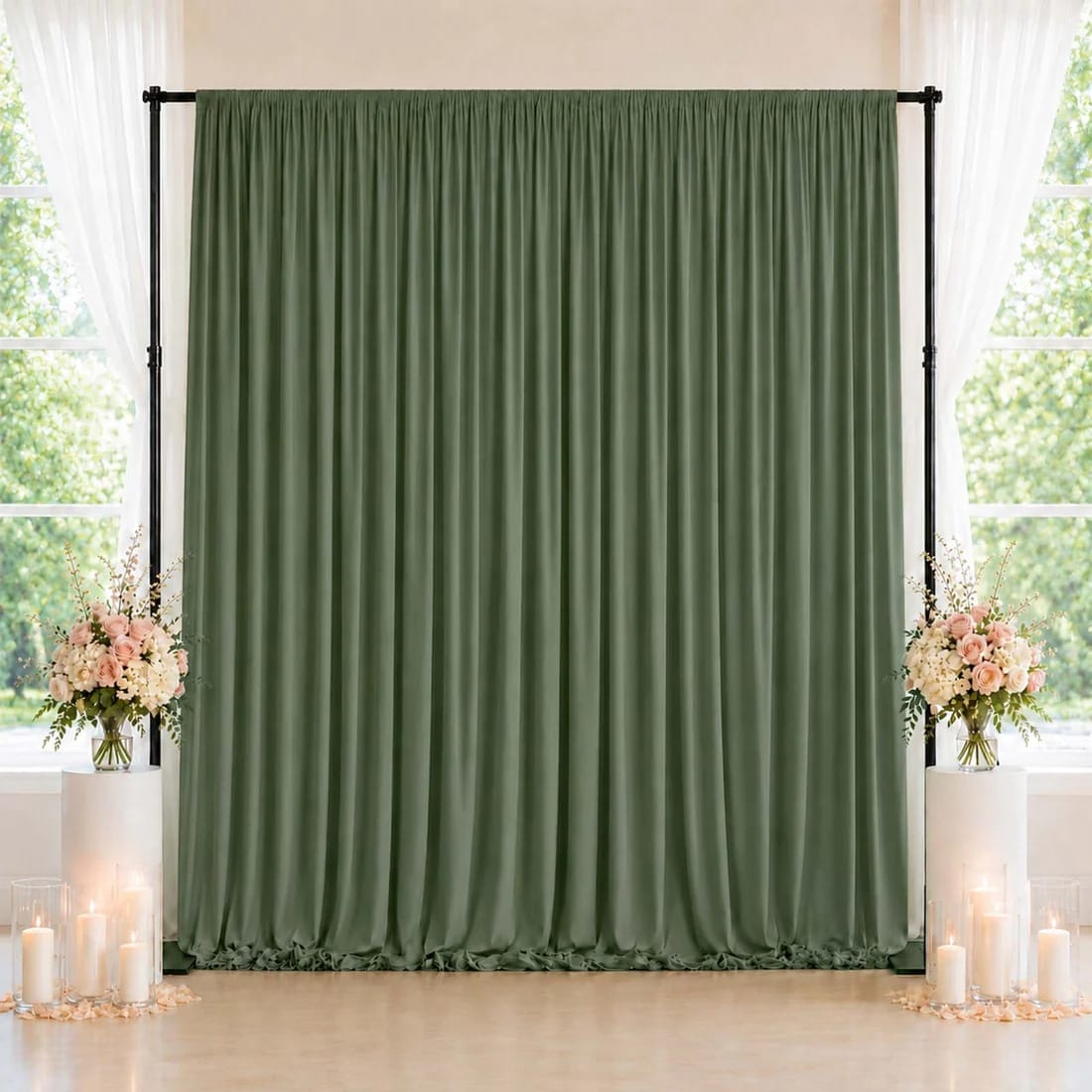 10 ft x 10 ft Spandex Backdrop Curtain with Rod Pocket