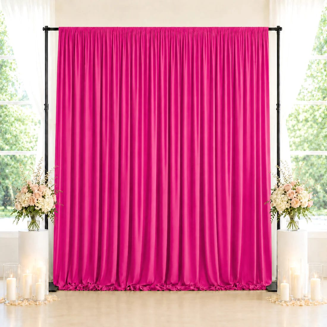 10 ft x 10 ft Spandex Backdrop Curtain with Rod Pocket