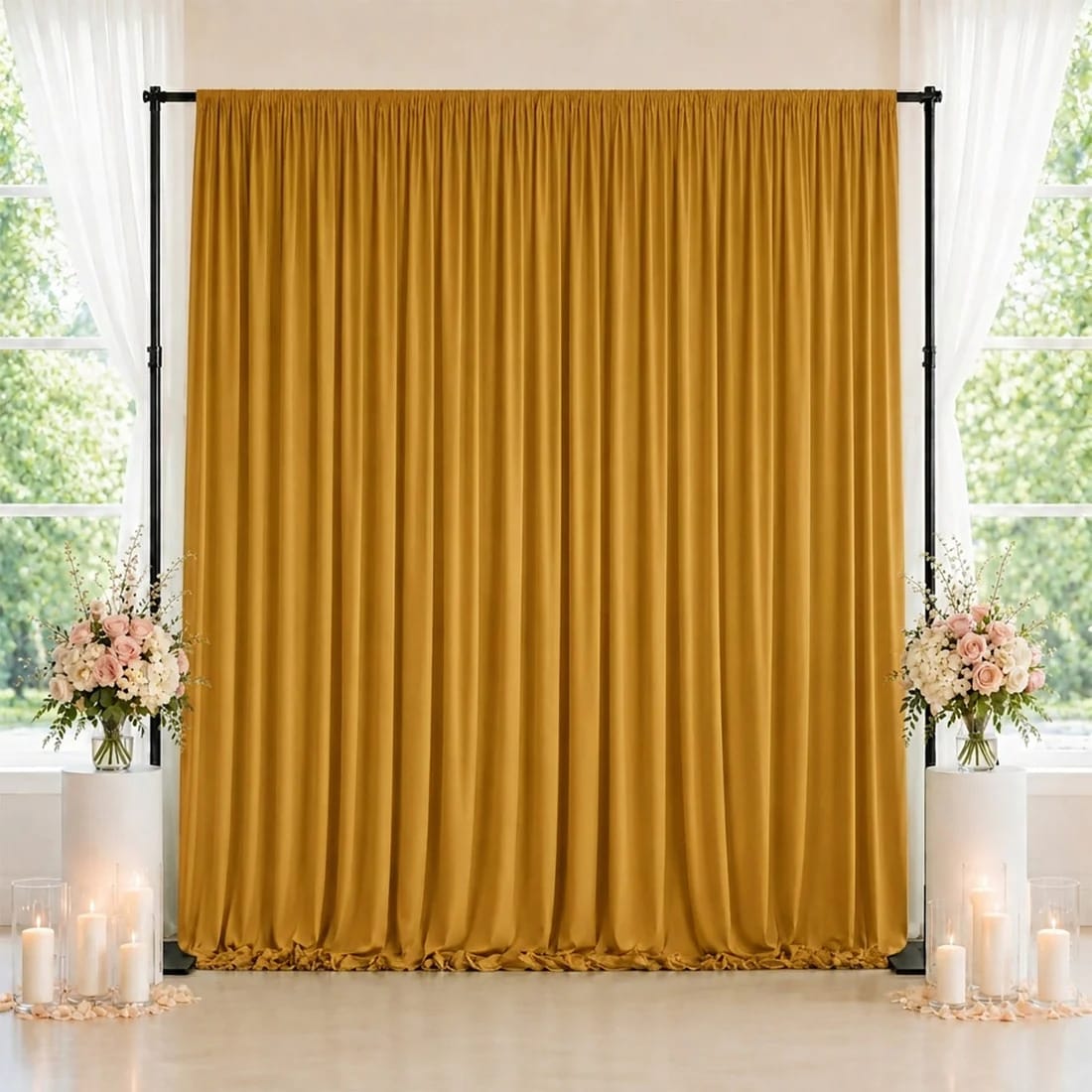 10 ft x 10 ft Spandex Backdrop Curtain with Rod Pocket