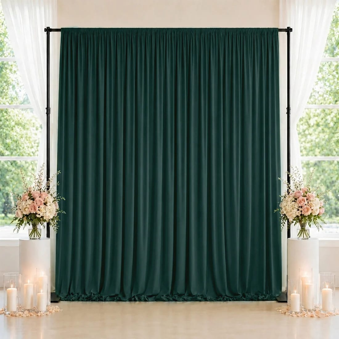 10 ft x 10 ft Spandex Backdrop Curtain with Rod Pocket