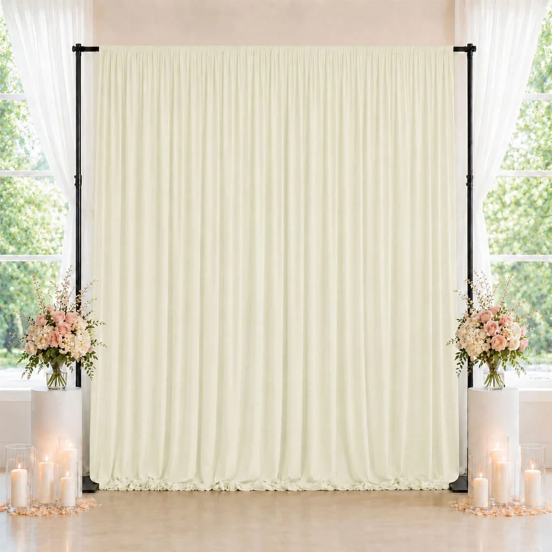 10 ft x 10 ft Spandex Backdrop Curtain with Rod Pocket