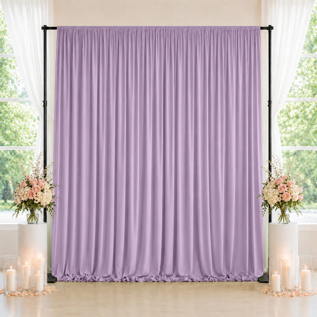 10 ft x 10 ft Spandex Backdrop Curtain with Rod Pocket