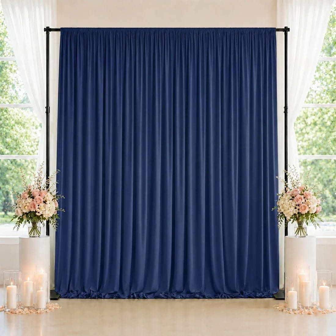 10 ft x 10 ft Spandex Backdrop Curtain with Rod Pocket