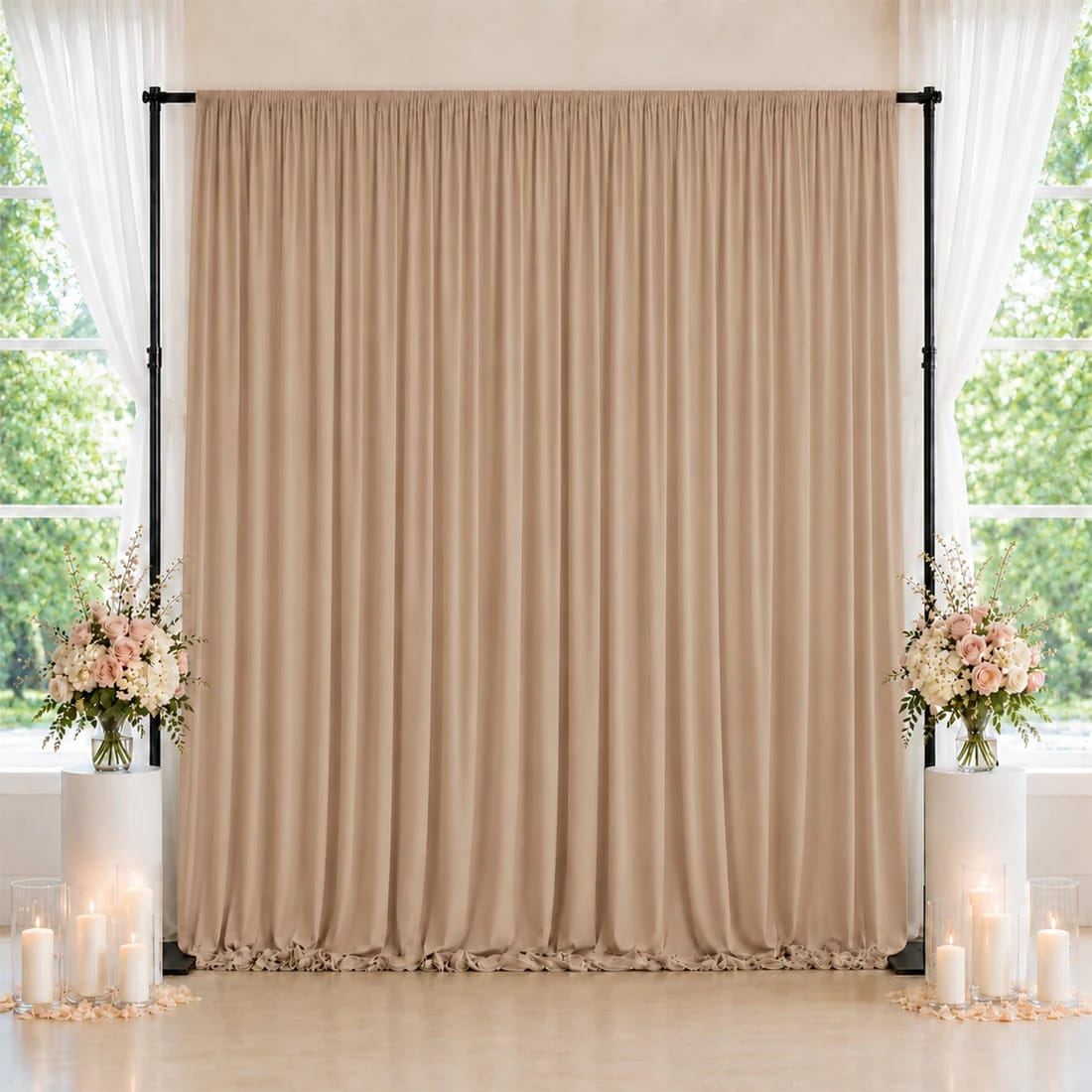 10 ft x 10 ft Spandex Backdrop Curtain with Rod Pocket