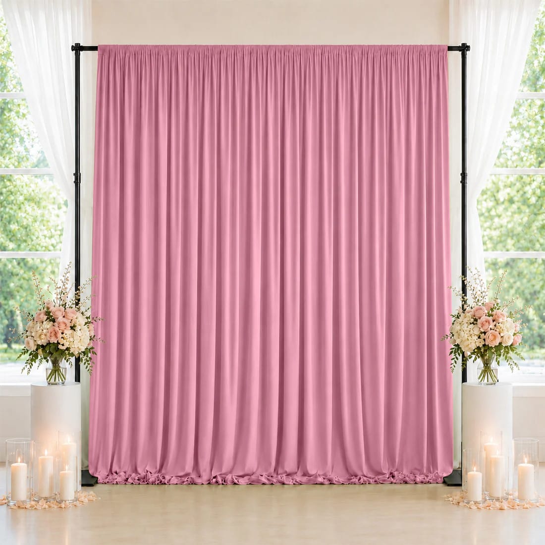 10 ft x 10 ft Spandex Backdrop Curtain with Rod Pocket