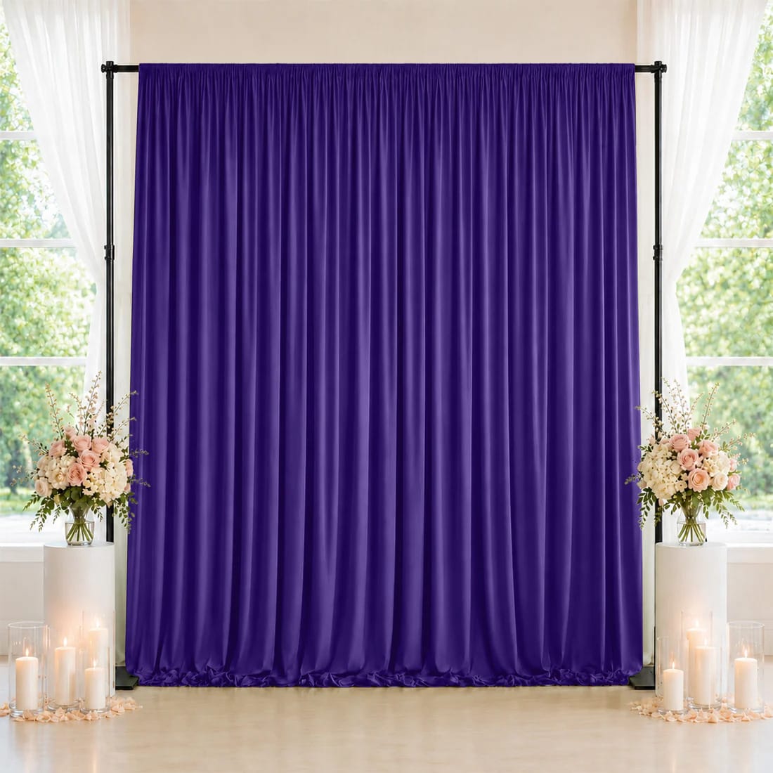 10 ft x 10 ft Spandex Backdrop Curtain with Rod Pocket