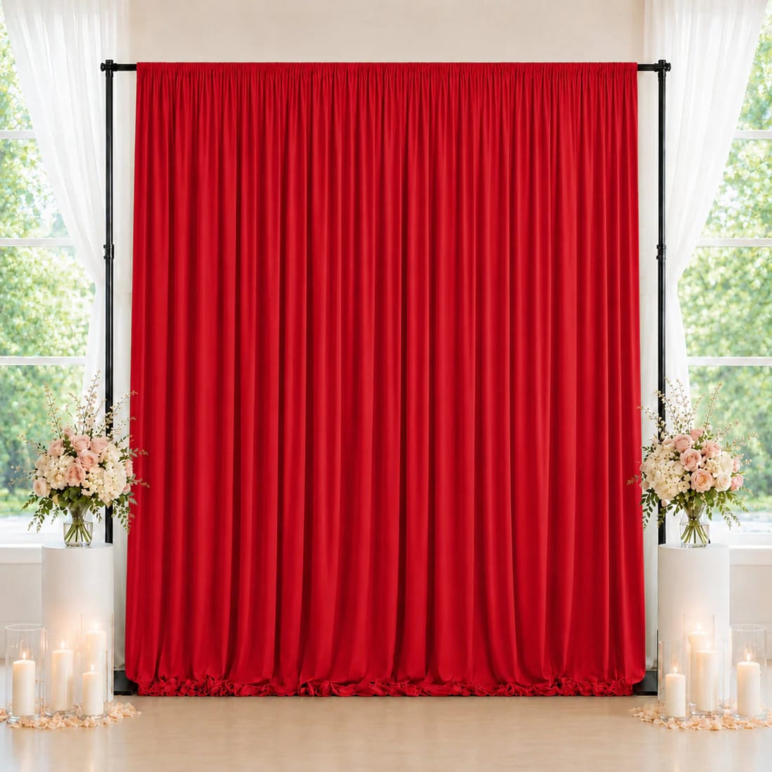10 ft x 10 ft Spandex Backdrop Curtain with Rod Pocket
