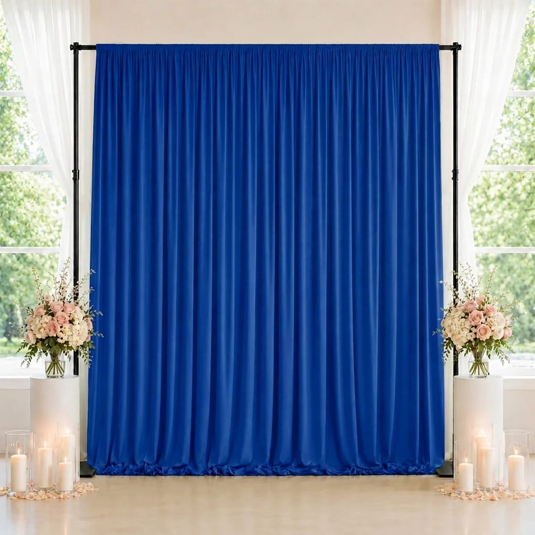 10 ft x 10 ft Spandex Backdrop Curtain with Rod Pocket