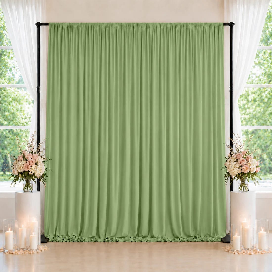 10 ft x 10 ft Spandex Backdrop Curtain with Rod Pocket