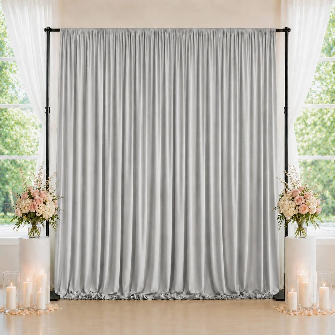 10 ft x 10 ft Spandex Backdrop Curtain with Rod Pocket