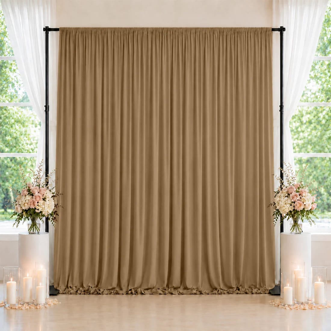 10 ft x 10 ft Spandex Backdrop Curtain with Rod Pocket