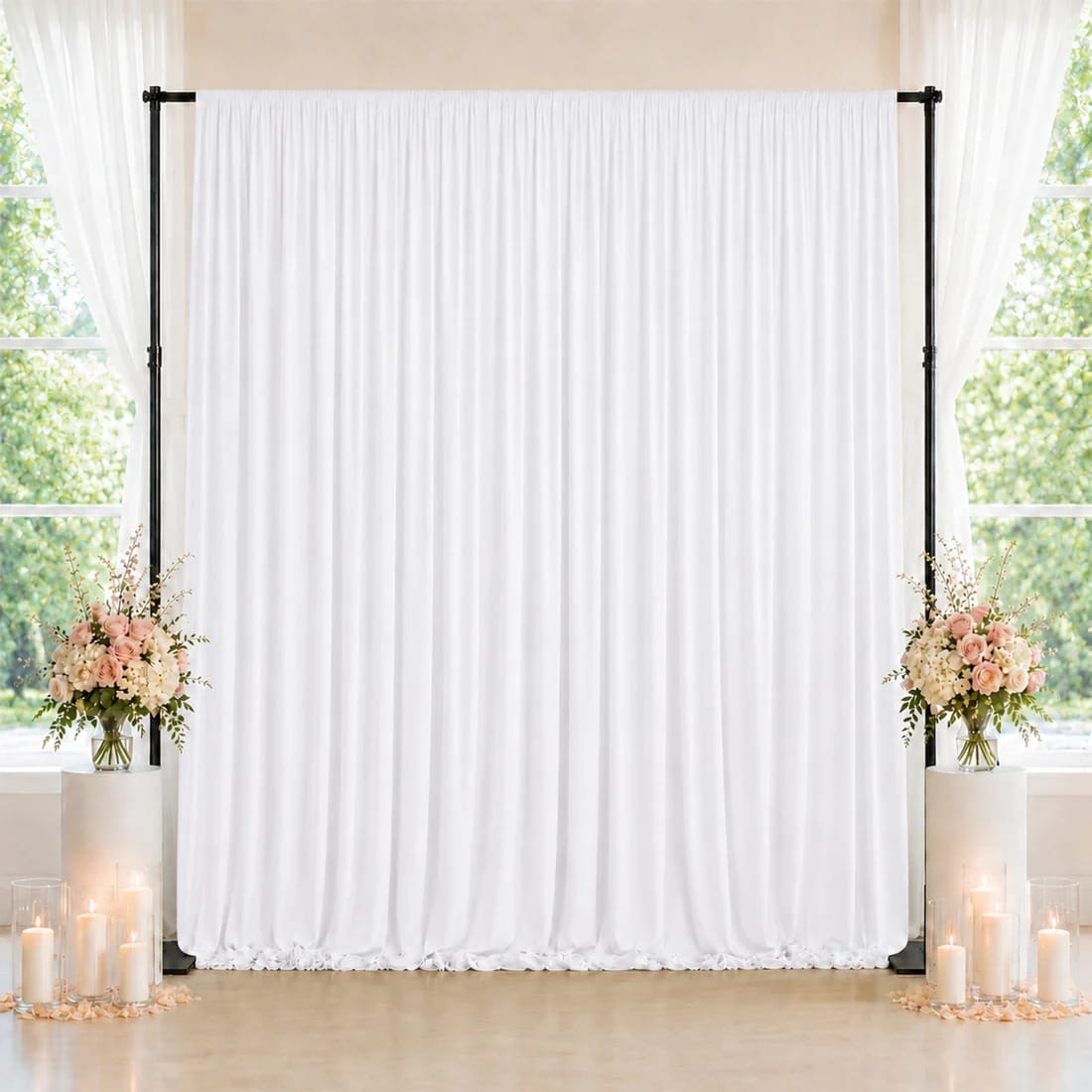 10 ft x 10 ft Spandex Backdrop Curtain with Rod Pocket