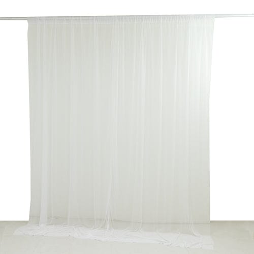 10 ft x 10 ft White Wedding Arch Drape Backdrop Curtain Panel with Rod Pocket