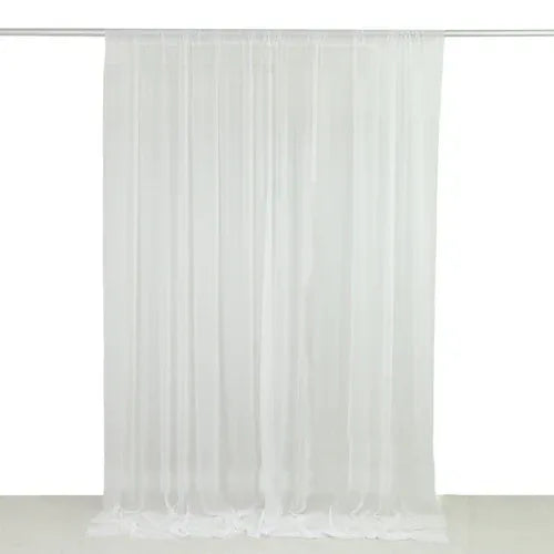 10 ft x 10 ft White Wedding Arch Drape Backdrop Curtain Panel with Rod Pocket