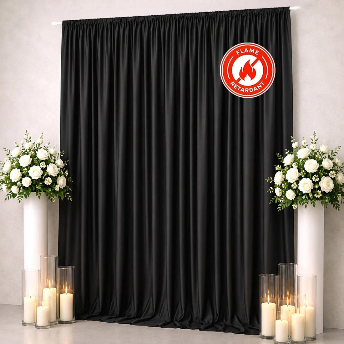 10 ft x 12 ft Polyester Backdrop Curtain Drape Panel with Rod Pocket