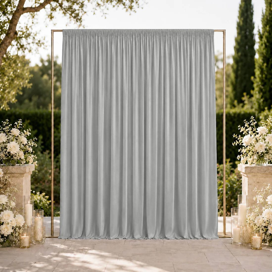 10 ft x 12 ft Wrinkle-Free Spandex Backdrop Curtainwith Rod Pocket