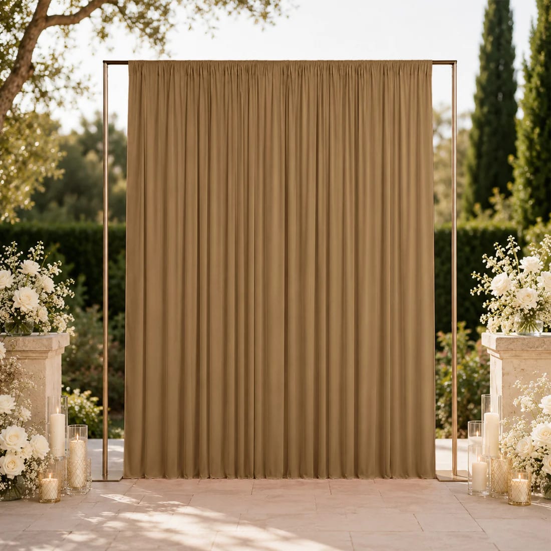 10 ft x 12 ft Wrinkle-Free Spandex Backdrop Curtainwith Rod Pocket