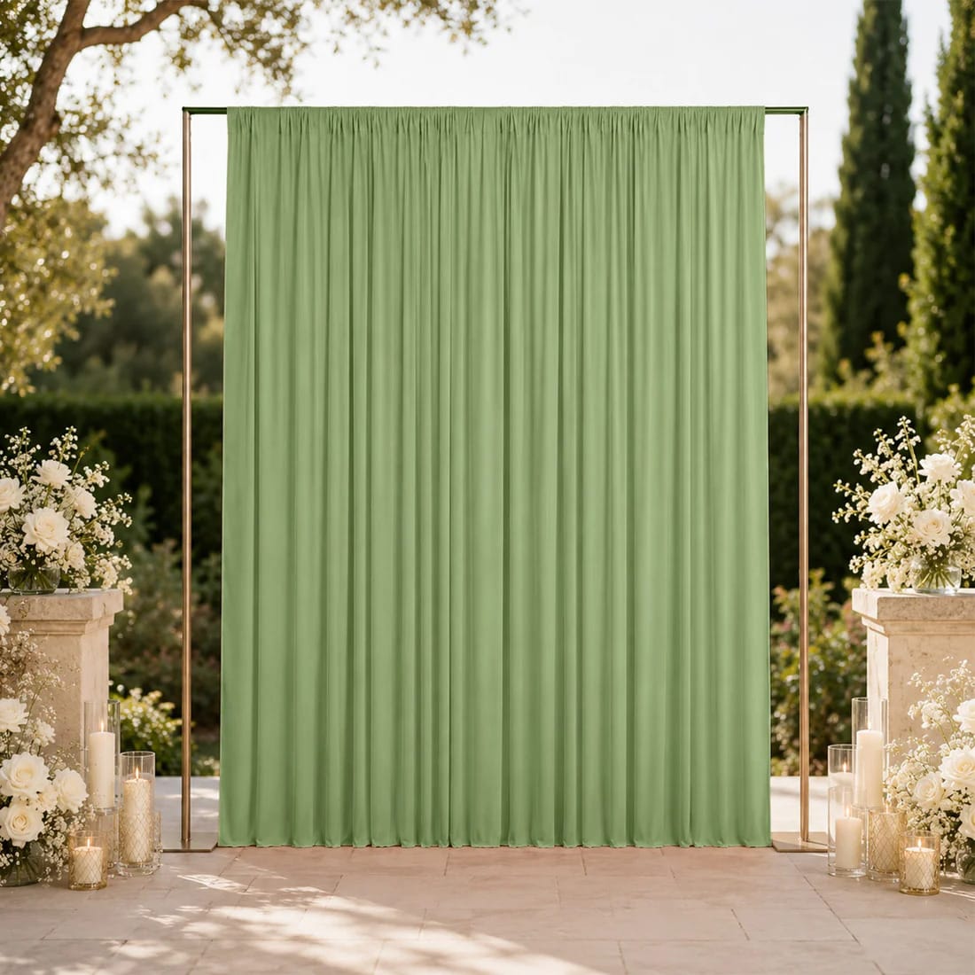 10 ft x 12 ft Wrinkle-Free Spandex Backdrop Curtainwith Rod Pocket