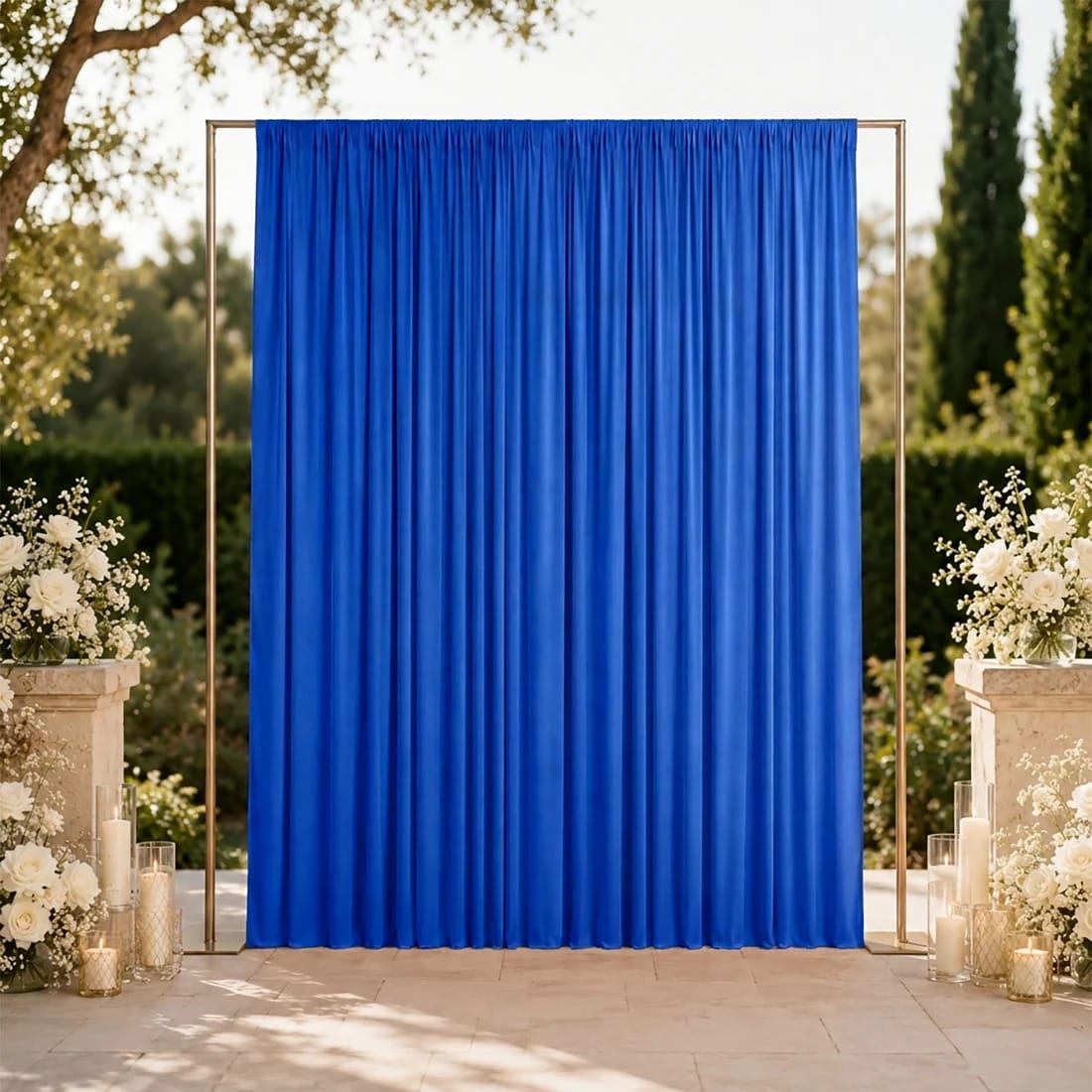 10 ft x 12 ft Wrinkle-Free Spandex Backdrop Curtainwith Rod Pocket