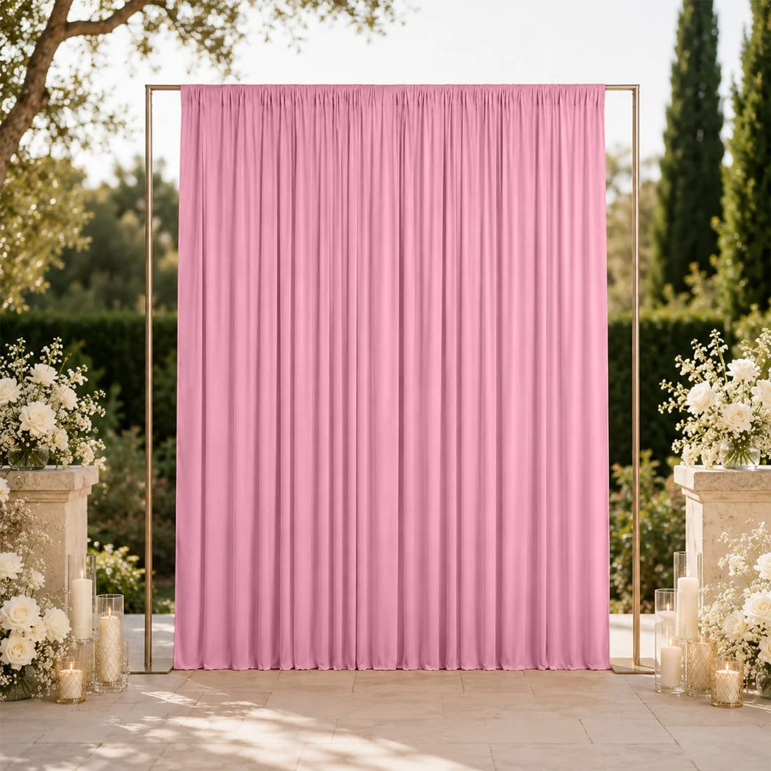 10 ft x 12 ft Wrinkle-Free Spandex Backdrop Curtainwith Rod Pocket