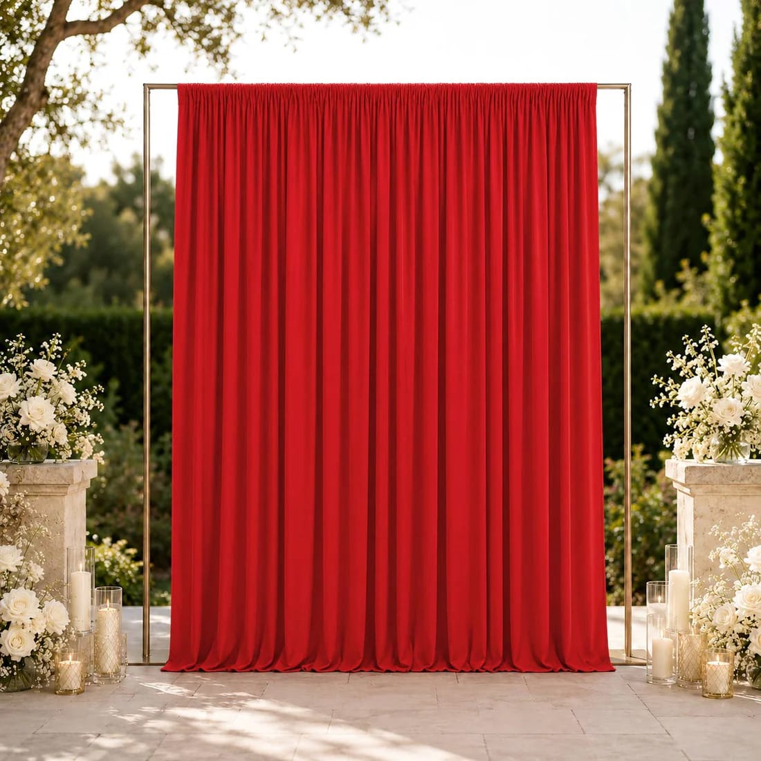 10 ft x 12 ft Wrinkle-Free Spandex Backdrop Curtainwith Rod Pocket