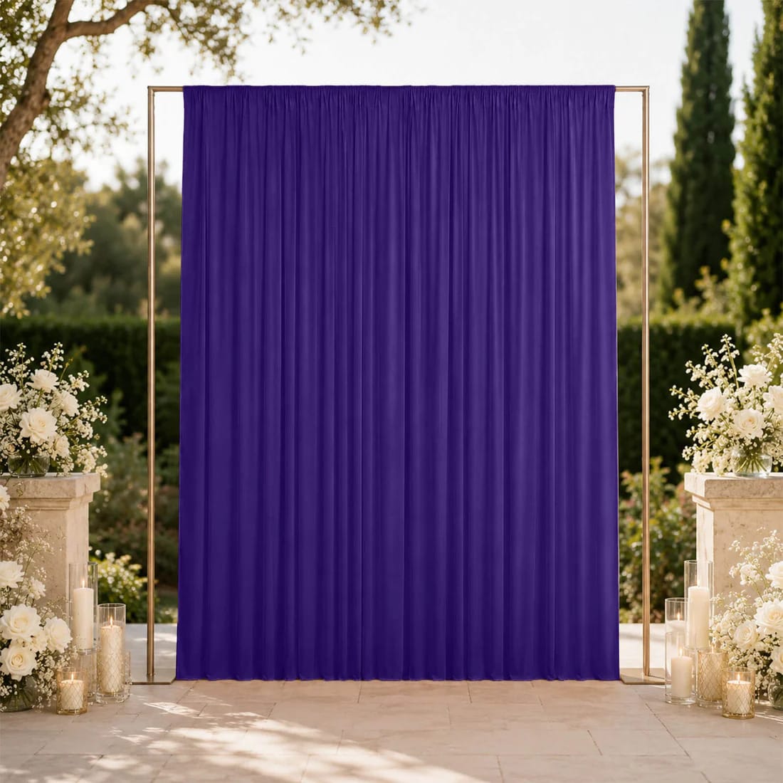 10 ft x 12 ft Wrinkle-Free Spandex Backdrop Curtainwith Rod Pocket
