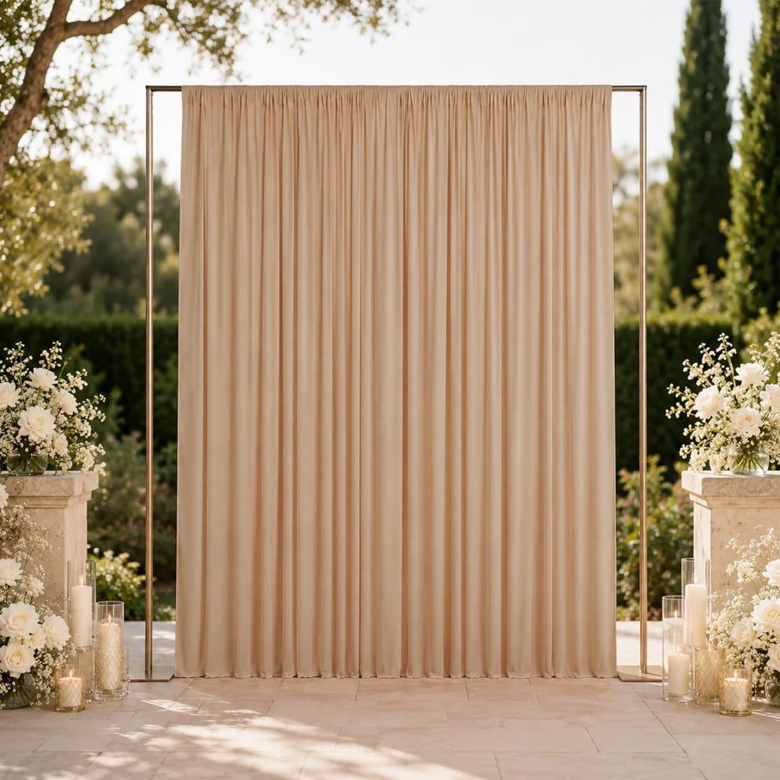 10 ft x 12 ft Wrinkle-Free Spandex Backdrop Curtainwith Rod Pocket