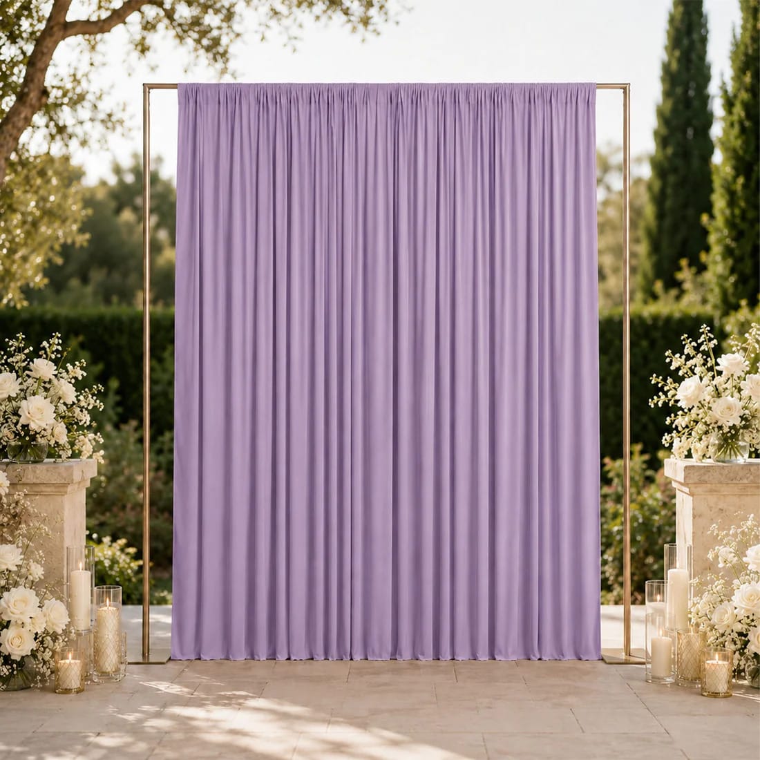 10 ft x 12 ft Wrinkle-Free Spandex Backdrop Curtainwith Rod Pocket