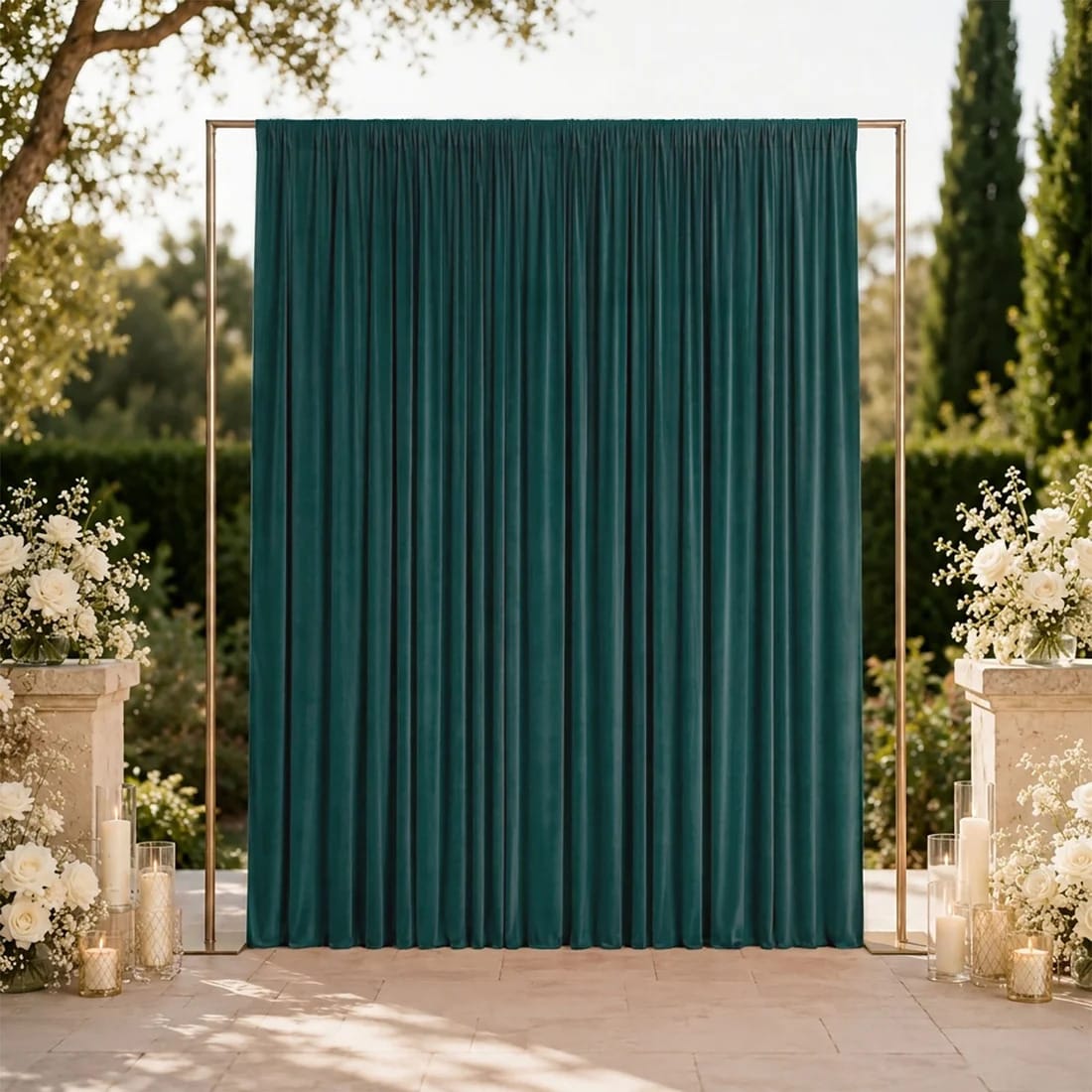 10 ft x 12 ft Wrinkle-Free Spandex Backdrop Curtainwith Rod Pocket