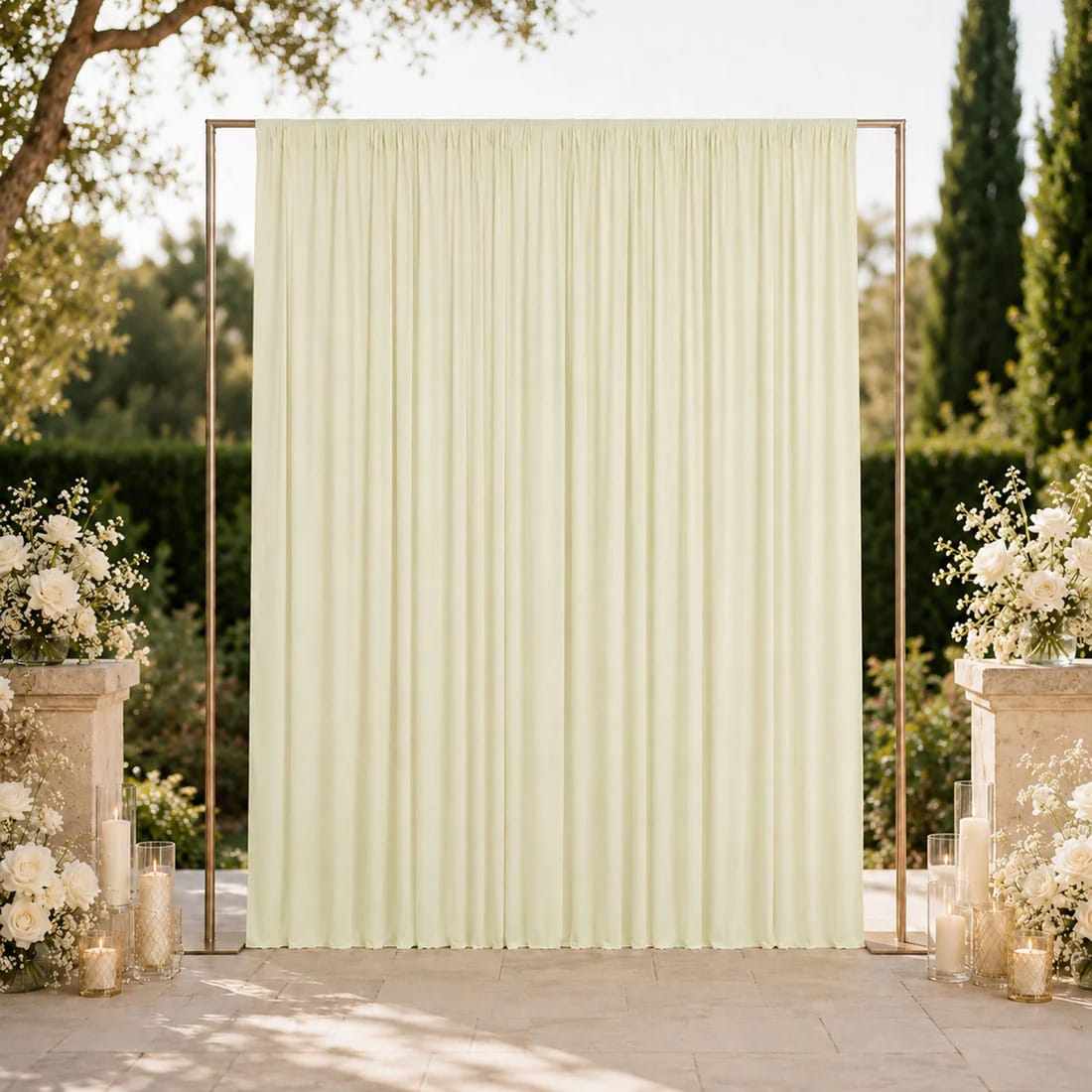 10 ft x 12 ft Wrinkle-Free Spandex Backdrop Curtainwith Rod Pocket
