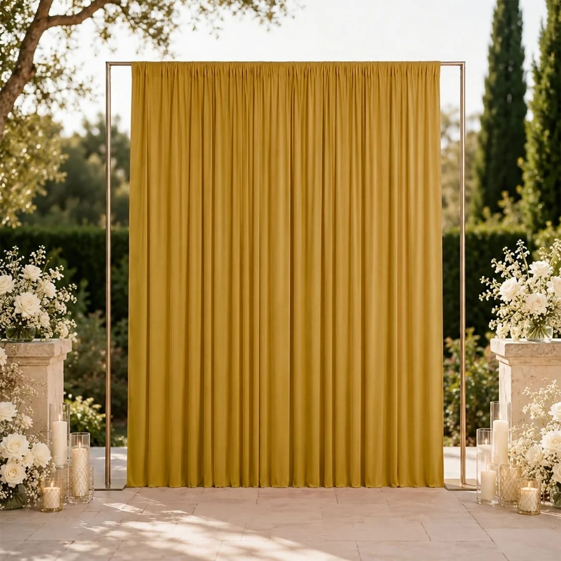 10 ft x 12 ft Wrinkle-Free Spandex Backdrop Curtainwith Rod Pocket