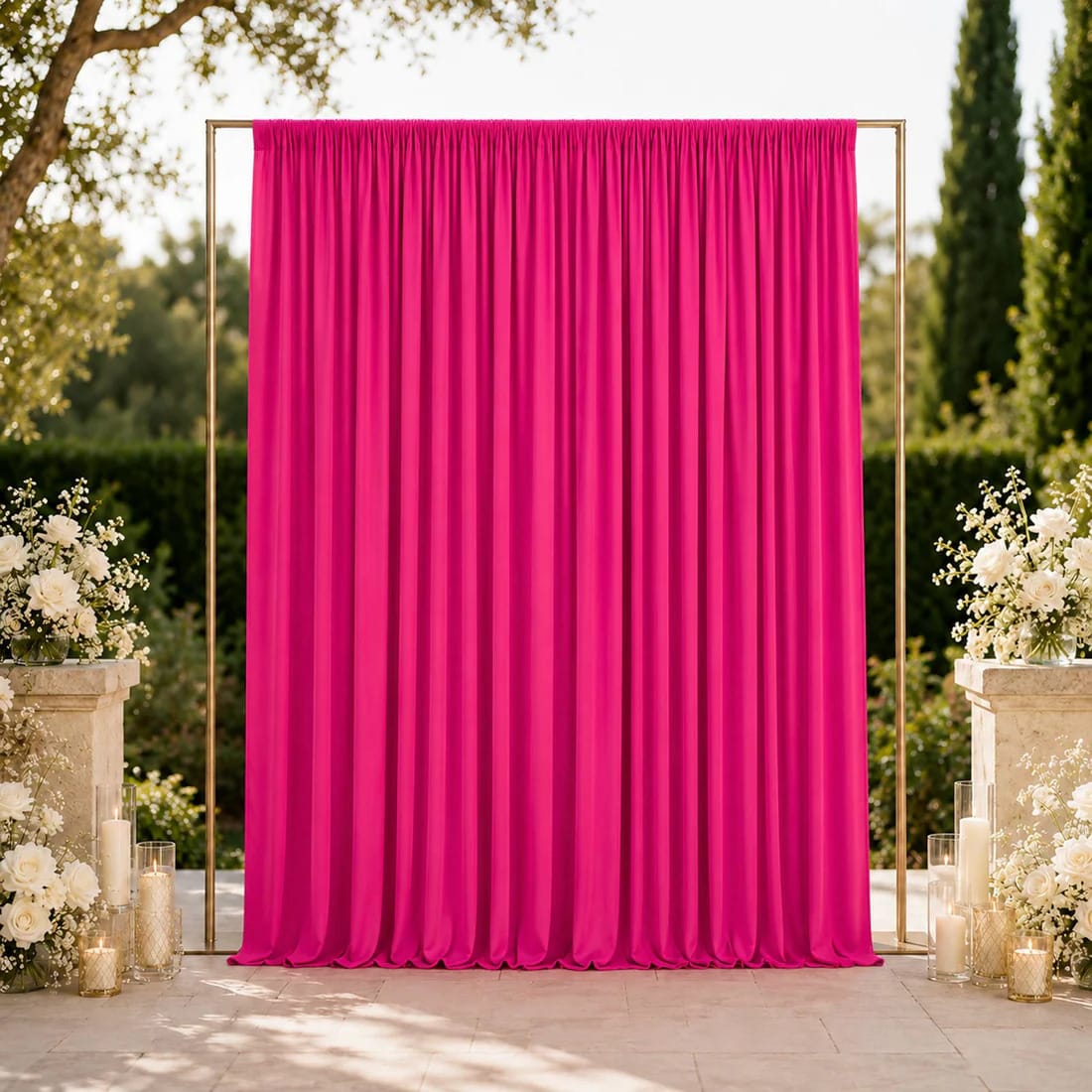 10 ft x 12 ft Wrinkle-Free Spandex Backdrop Curtainwith Rod Pocket