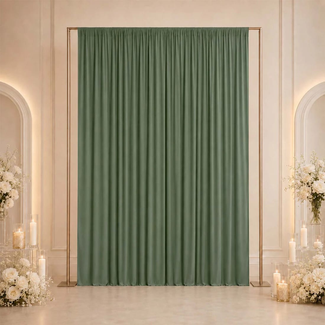 10 ft x 12 ft Wrinkle-Free Spandex Backdrop Curtainwith Rod Pocket