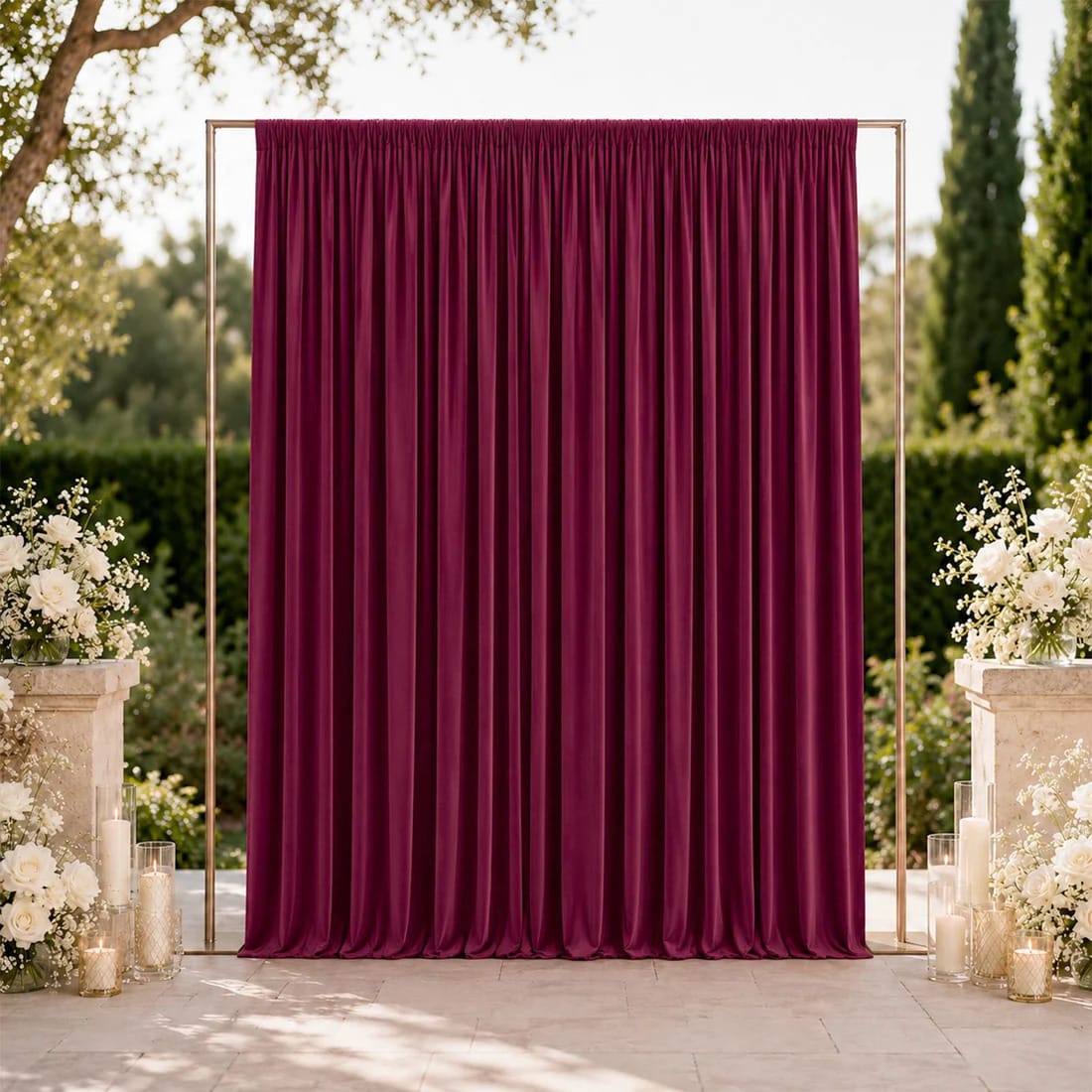 10 ft x 12 ft Wrinkle-Free Spandex Backdrop Curtainwith Rod Pocket