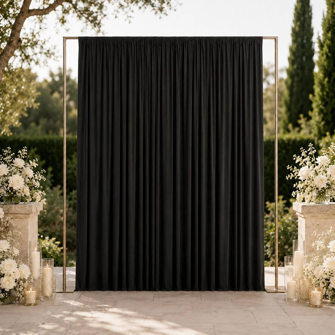 10 ft x 12 ft Wrinkle-Free Spandex Backdrop Curtainwith Rod Pocket