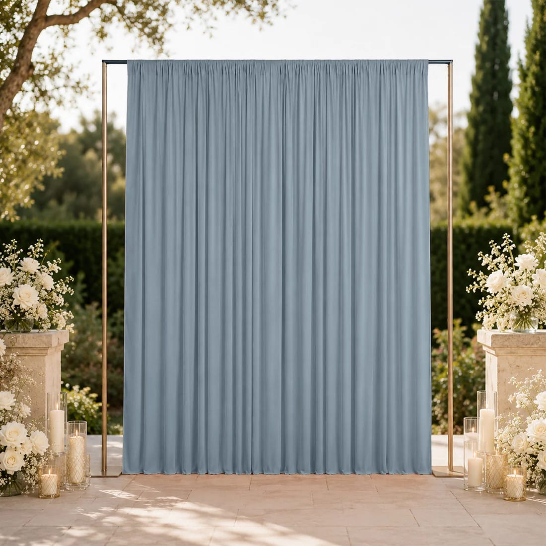 10 ft x 12 ft Wrinkle-Free Spandex Backdrop Curtainwith Rod Pocket