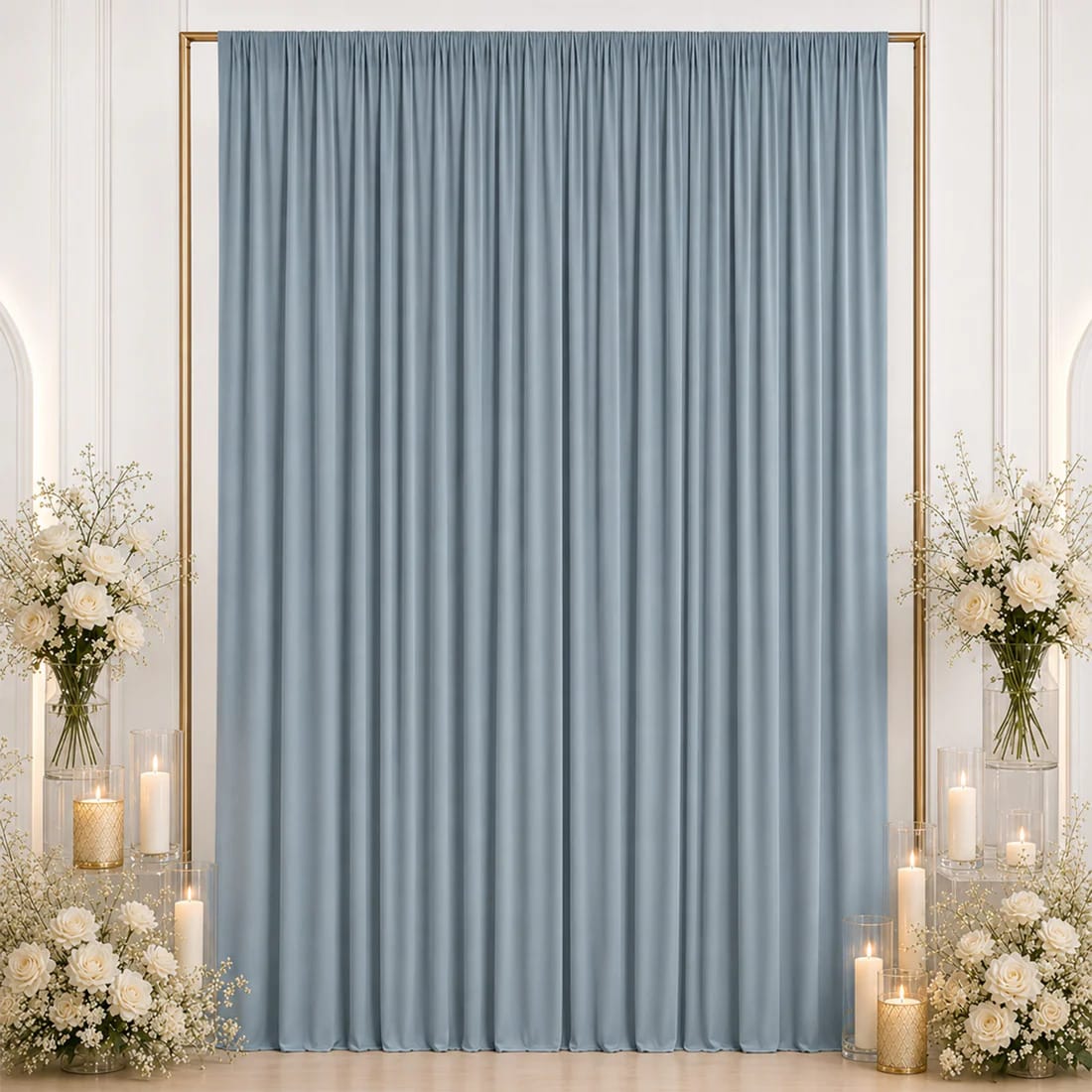 10 ft x 12 ft Wrinkle-Free Spandex Backdrop Curtainwith Rod Pocket