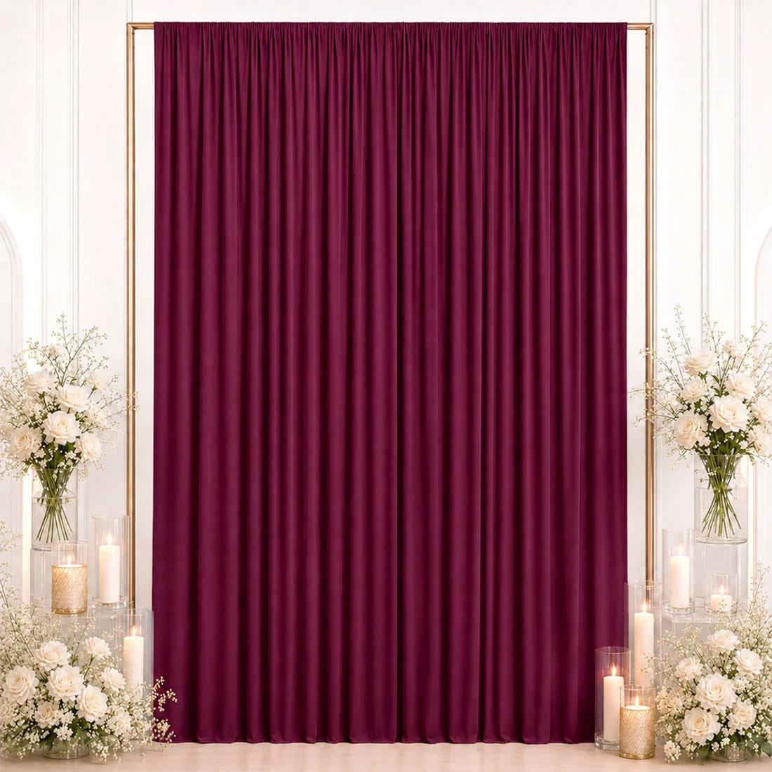 10 ft x 12 ft Wrinkle-Free Spandex Backdrop Curtainwith Rod Pocket