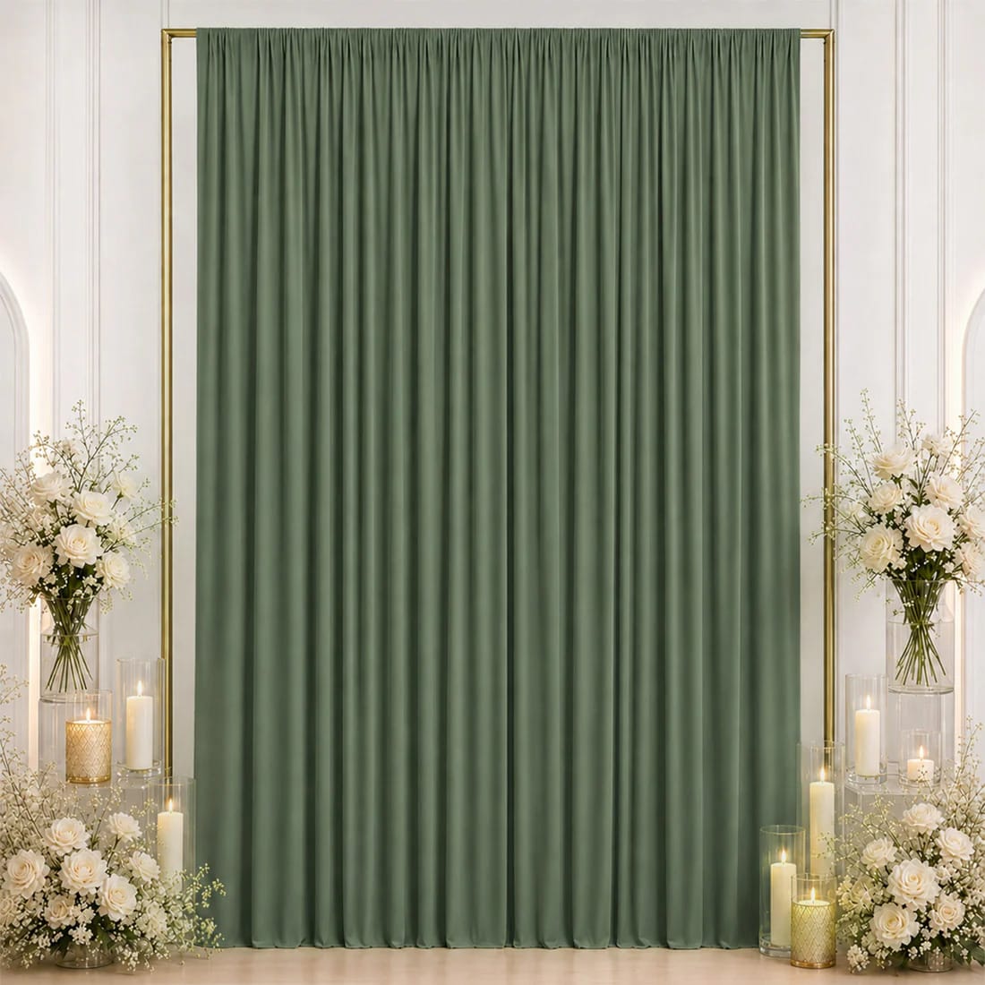10 ft x 12 ft Wrinkle-Free Spandex Backdrop Curtainwith Rod Pocket