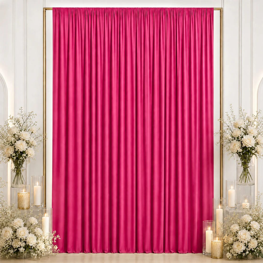 10 ft x 12 ft Wrinkle-Free Spandex Backdrop Curtainwith Rod Pocket