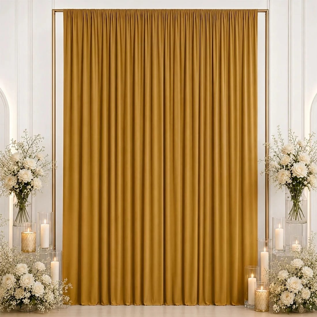 10 ft x 12 ft Wrinkle-Free Spandex Backdrop Curtainwith Rod Pocket