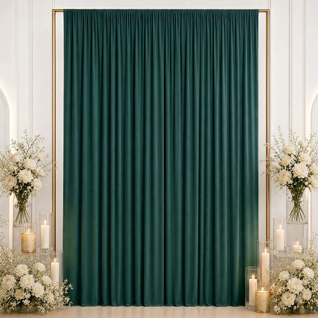 10 ft x 12 ft Wrinkle-Free Spandex Backdrop Curtainwith Rod Pocket