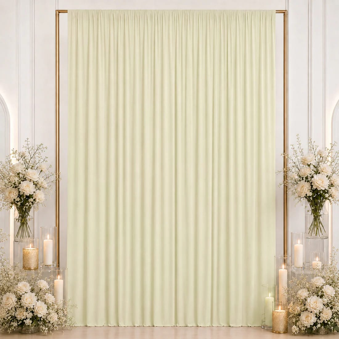 10 ft x 12 ft Wrinkle-Free Spandex Backdrop Curtainwith Rod Pocket