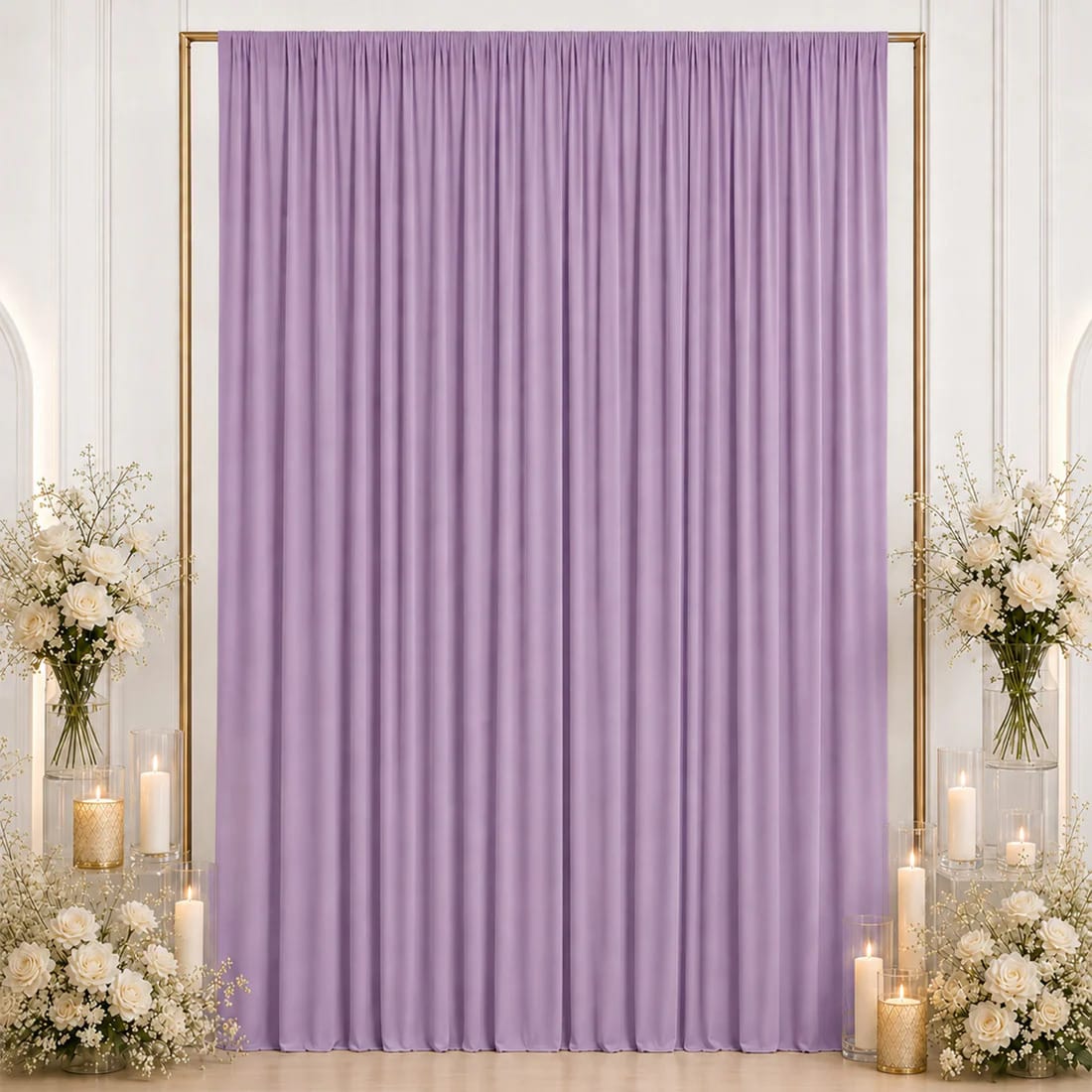 10 ft x 12 ft Wrinkle-Free Spandex Backdrop Curtainwith Rod Pocket