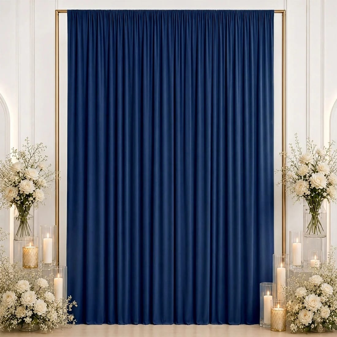 10 ft x 12 ft Wrinkle-Free Spandex Backdrop Curtainwith Rod Pocket