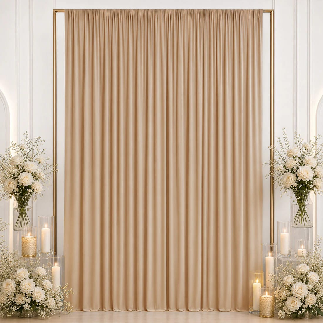 10 ft x 12 ft Wrinkle-Free Spandex Backdrop Curtainwith Rod Pocket